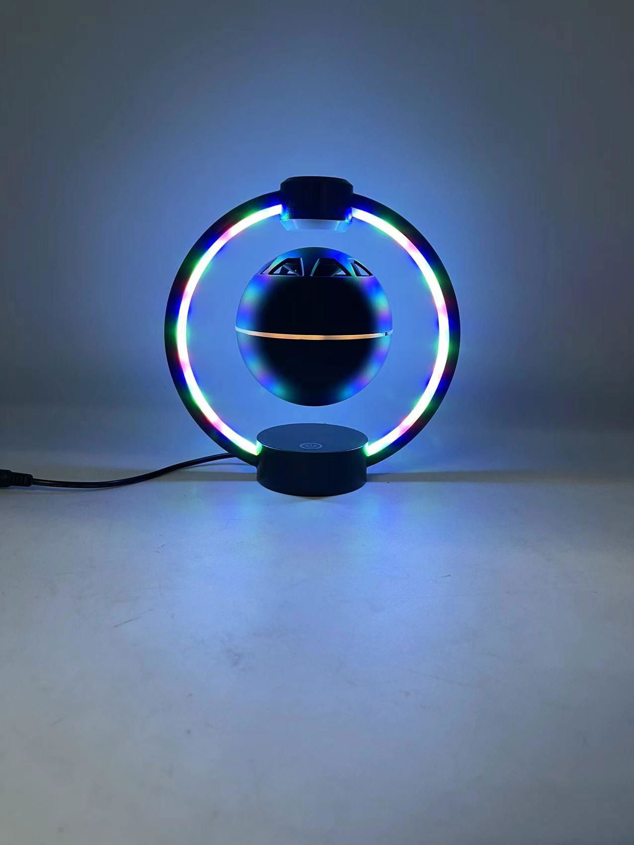 metal frame magnetic levitation floating bluetooth egg speaker with led light  3