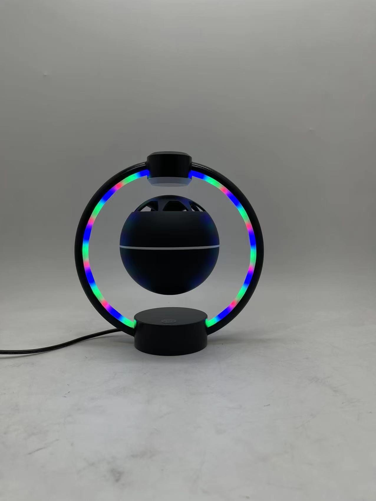 metal frame magnetic levitation floating bluetooth egg speaker with led light  5