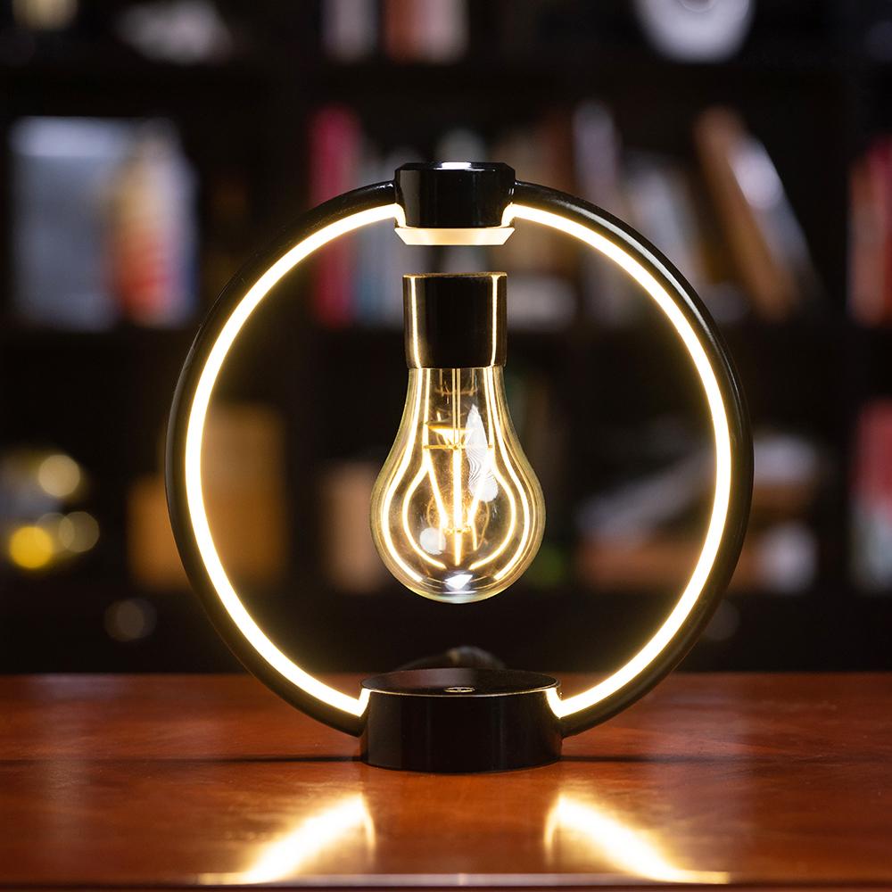 360 rotating metal magnetic floating pop lamp lighting led bulb for christmas