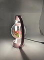 360 rotating pink magnetic levitaiton preserved flower lamp light 