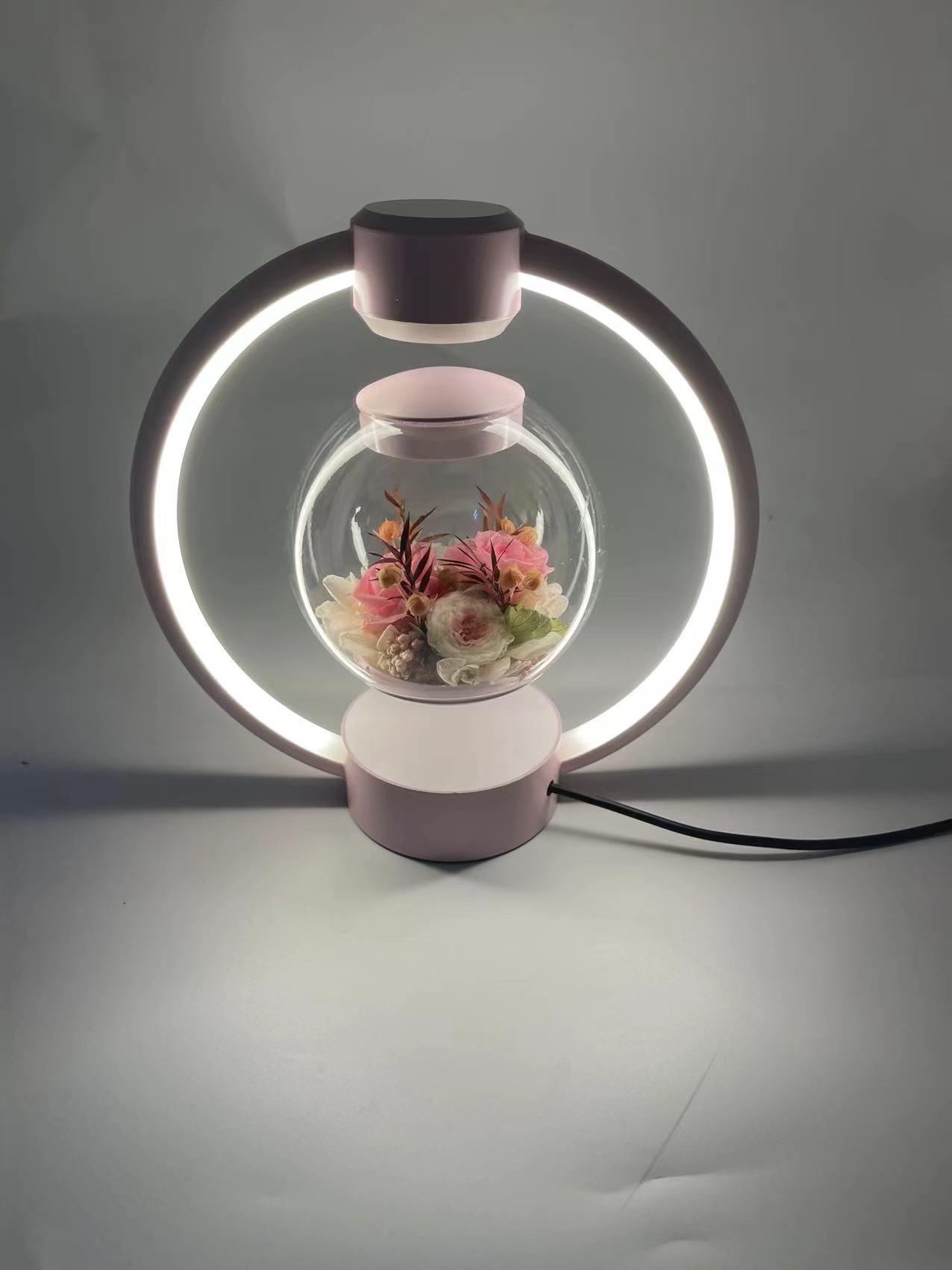 gift 360 rotating Preserved Roses Flowers light  Magnetic Levitating Custom 4