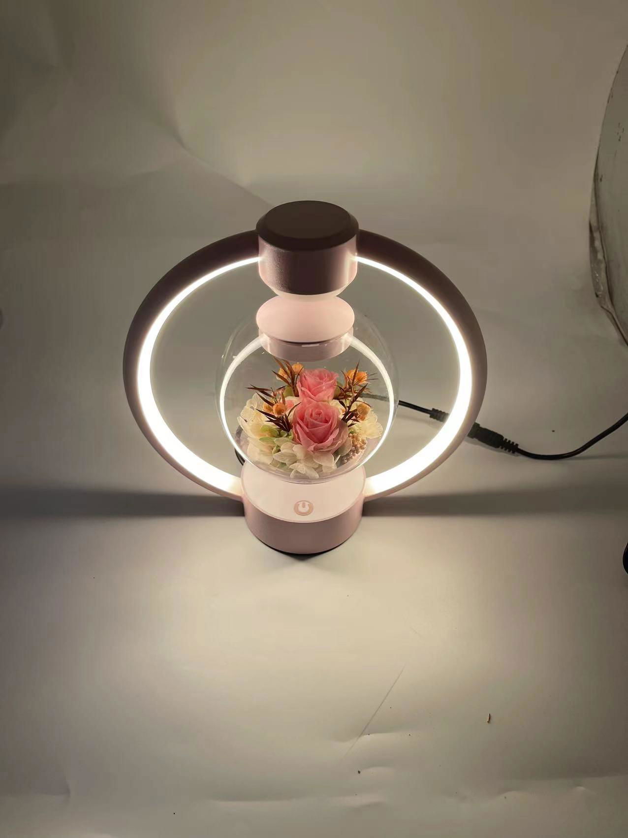 gift 360 rotating Preserved Roses Flowers light  Magnetic Levitating Custom 5
