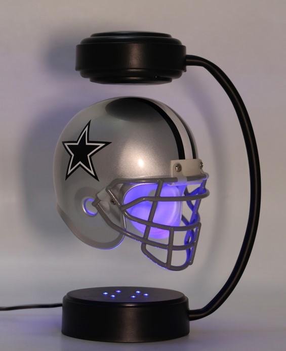 new spinning customize design magnetic levitation floating NFL helmet display 2
