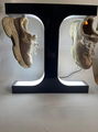 customize magnetic levitation floating double shoes display racks with led light