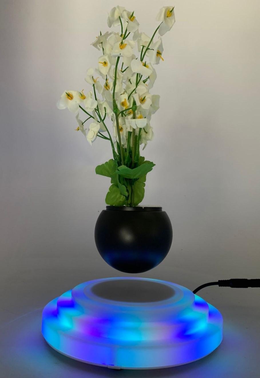 rotating hexagon magnetic floating levitate air bonsai pot planter for gift 