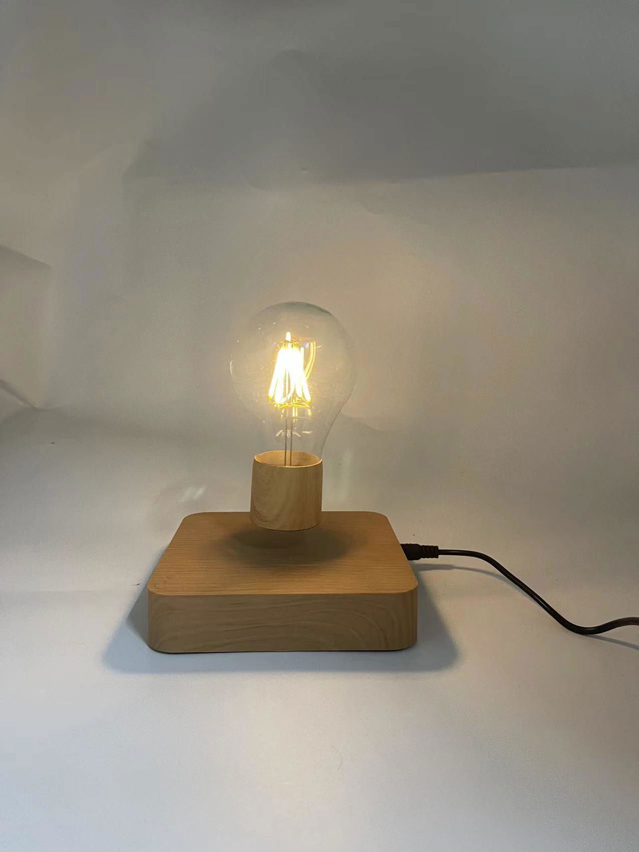 square base magnetic levitation floating night lamp bulb decoration  2