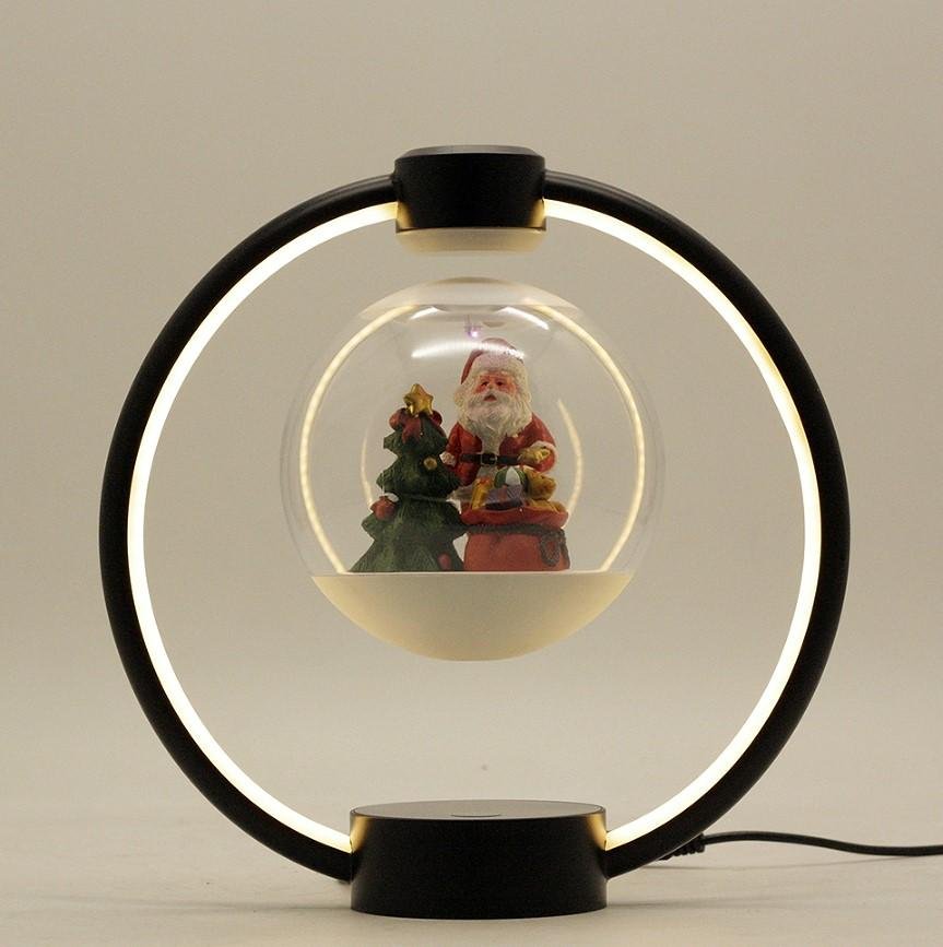 pink magnetic levitation floating christmas decoration light lamp for gift  2