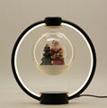 pink magnetic levitation floating christmas decoration light lamp for gift 