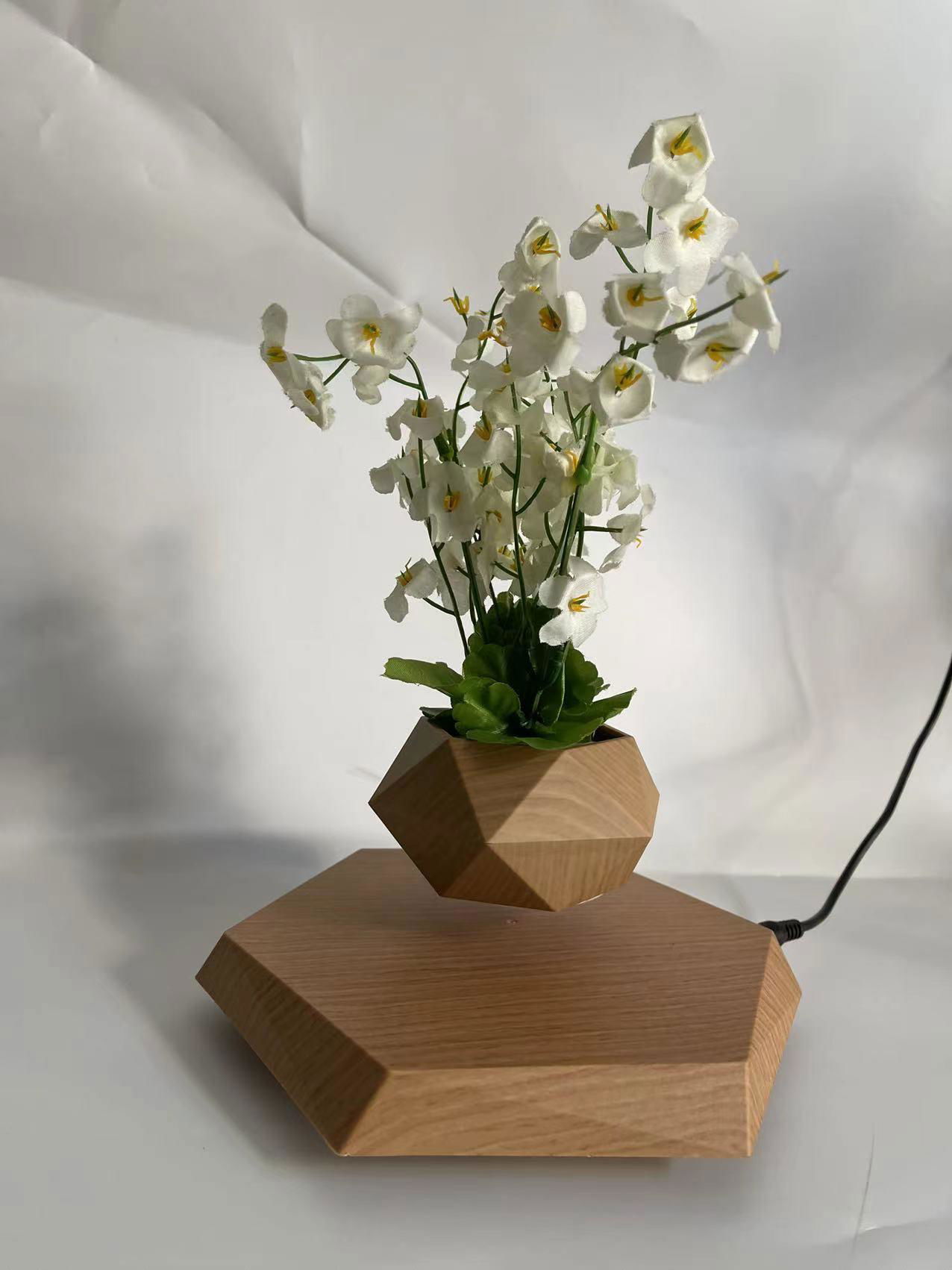 magnetic levitaiton Decoration Artificial Plants Plastic Tree Pot 5