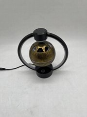 black frame magnetic levitation suspension stereo bluetooth speaker lamp 