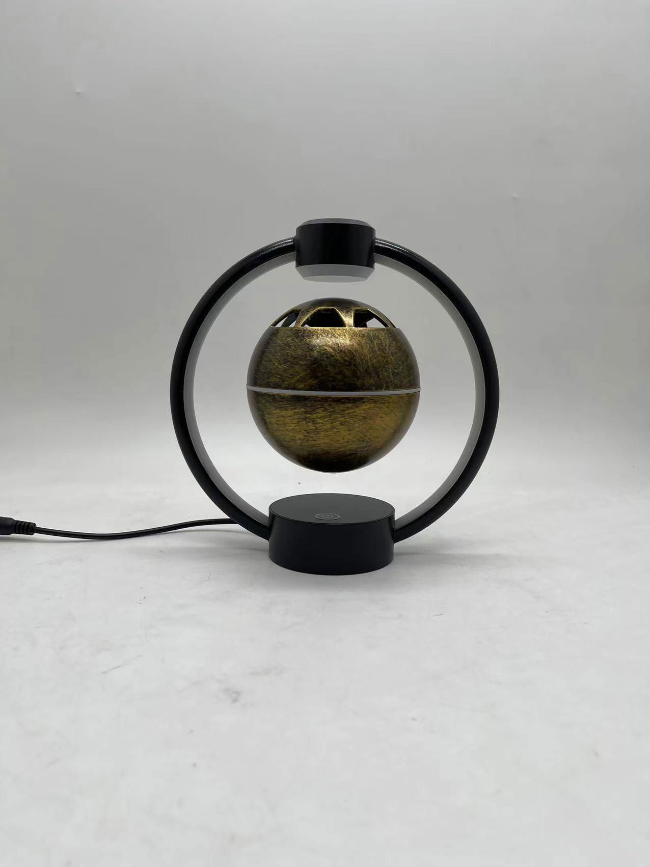 black frame magnetic levitation suspension stereo bluetooth speaker lamp  3