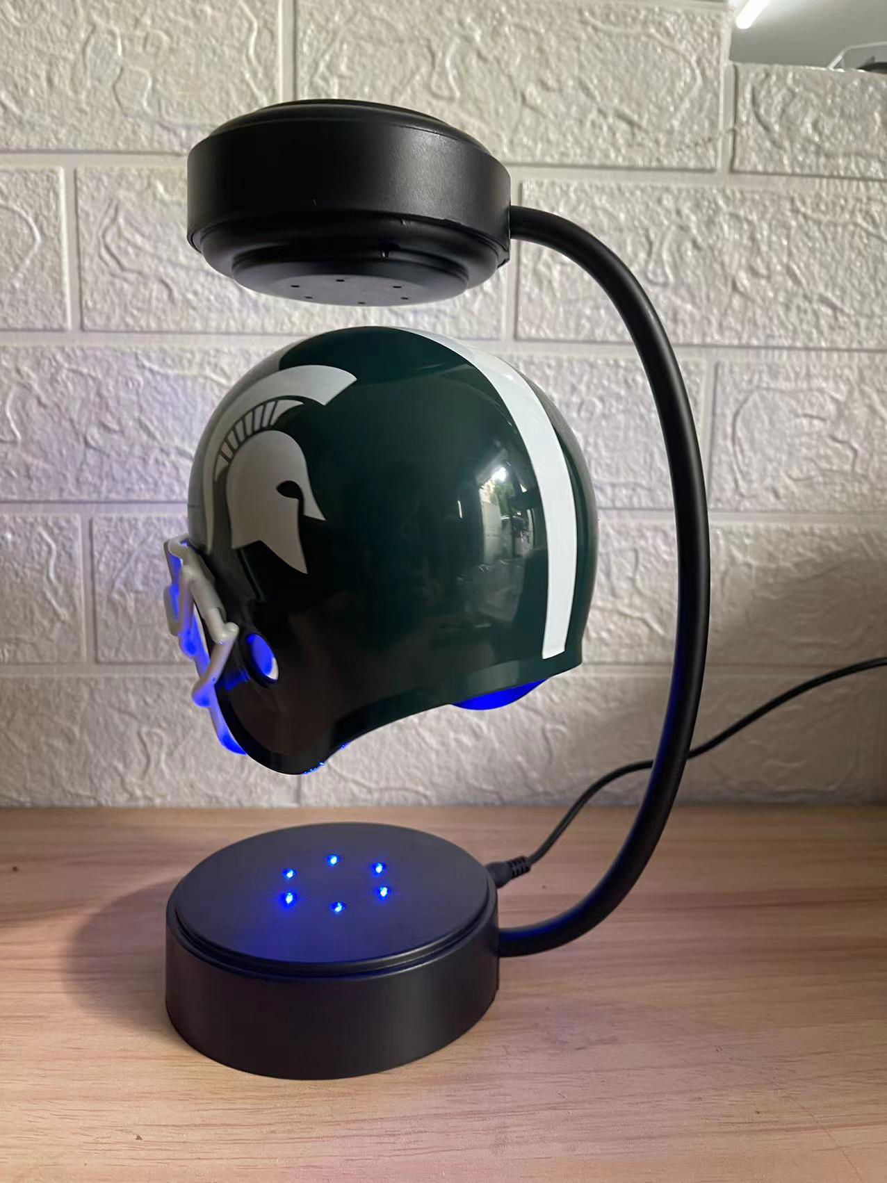 new magnetic levitation floating NFL hovering football helmet display 