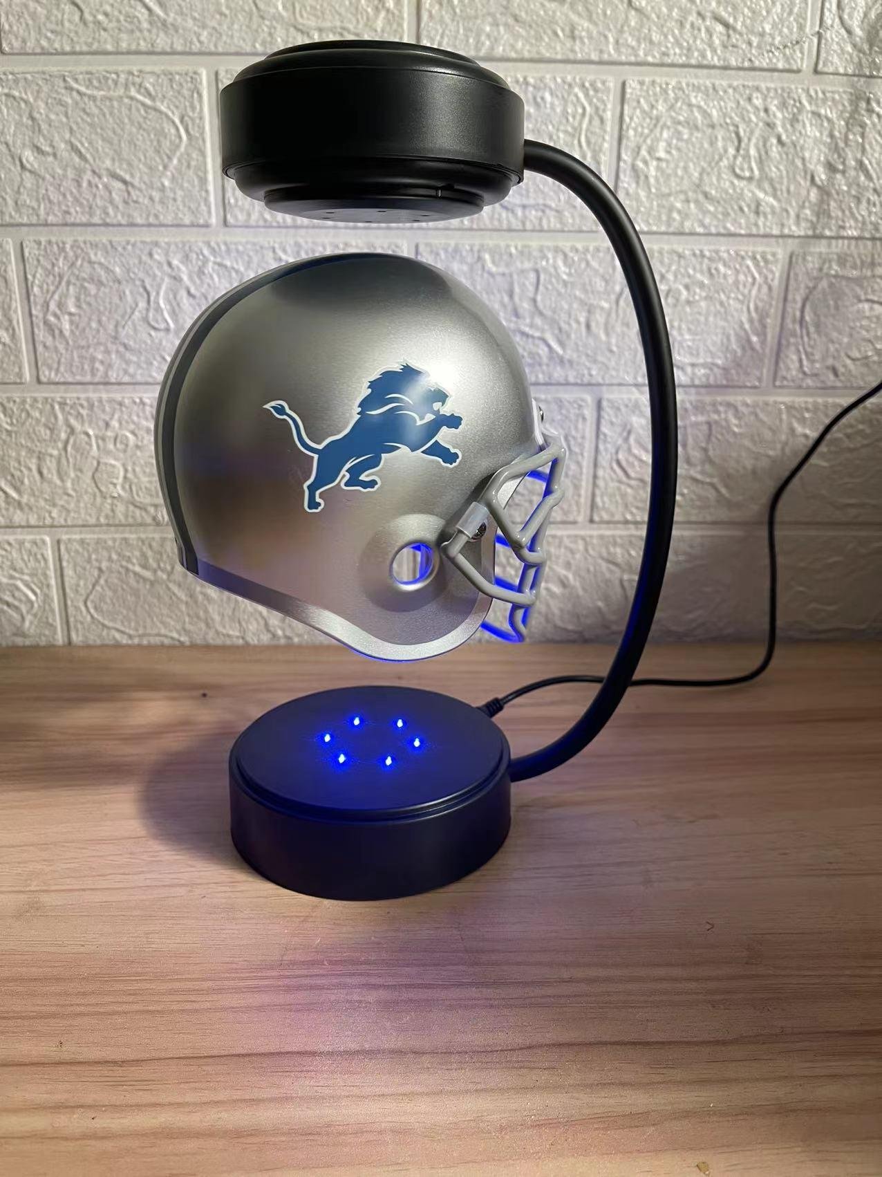 new magnetic levitation floating NFL hovering football helmet display  2