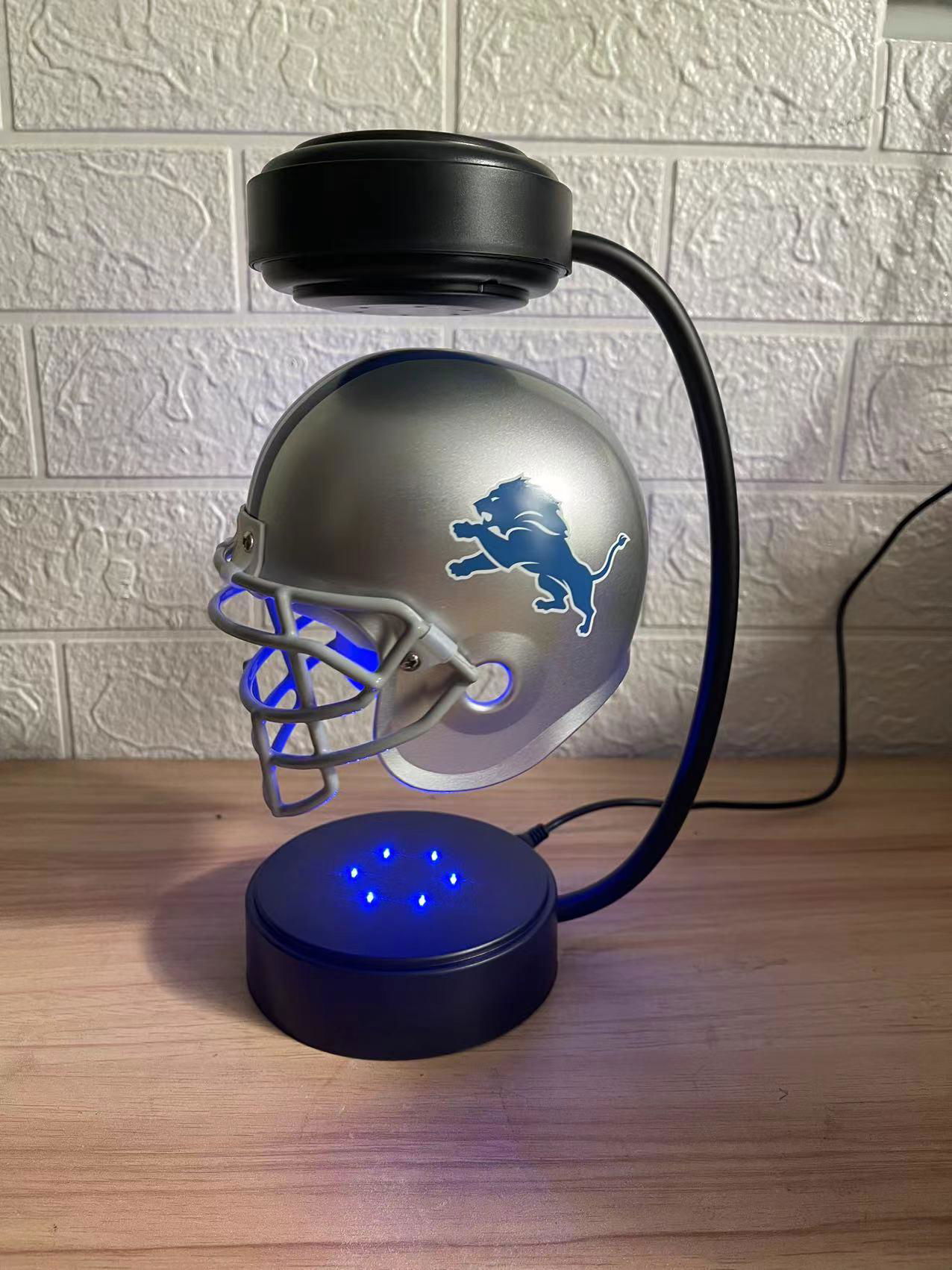 new NFL magnetic levitation suspension helmet display stand with led light 