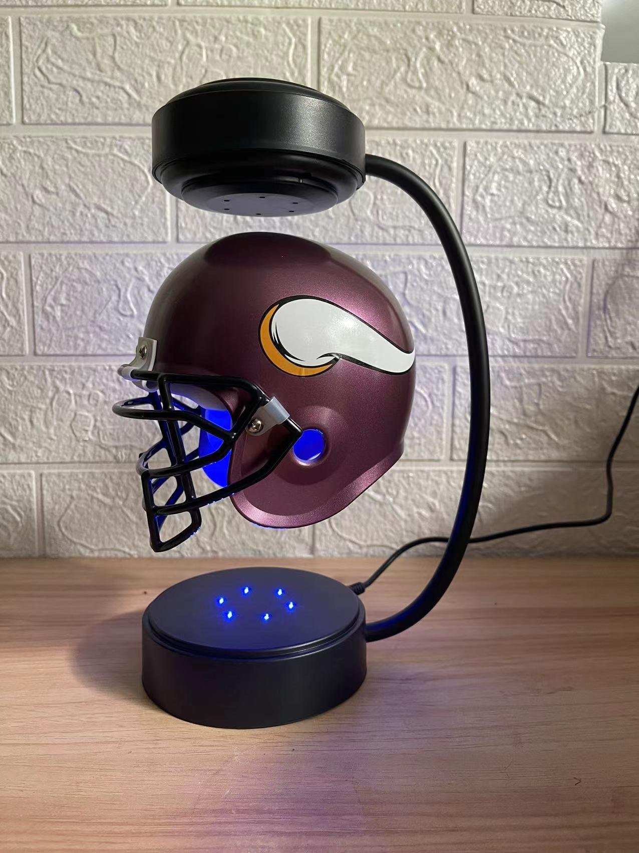 new NFL magnetic levitation suspension helmet display stand with led light  4