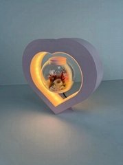 pink heart shape magnetic levitation floating preserved flower night light 