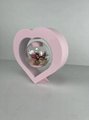 pink heart shape magnetic levitation floating preserved flower night light 
