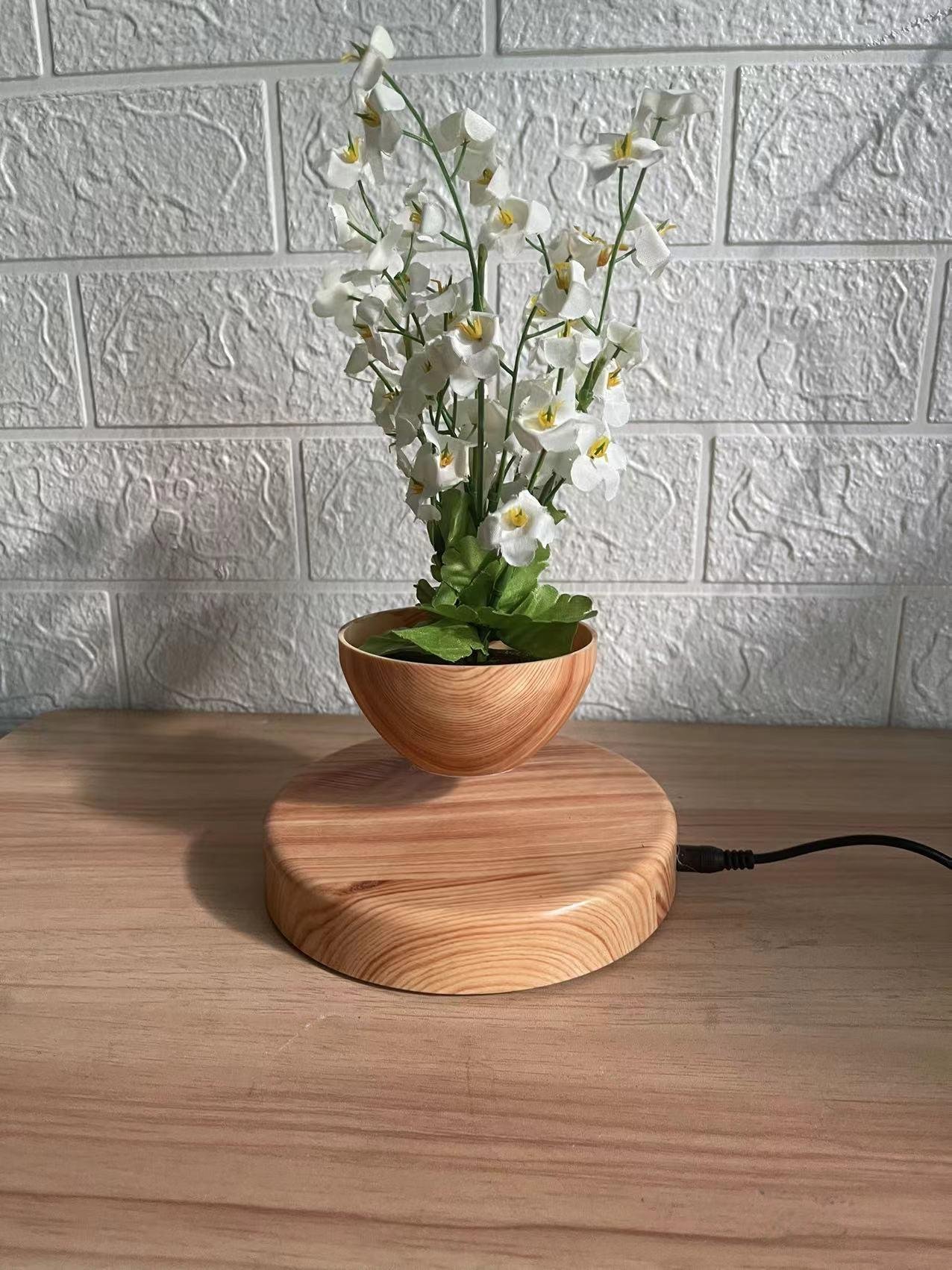 round base magnetic levitation floating plant air bonsai flowerpot for decor 3