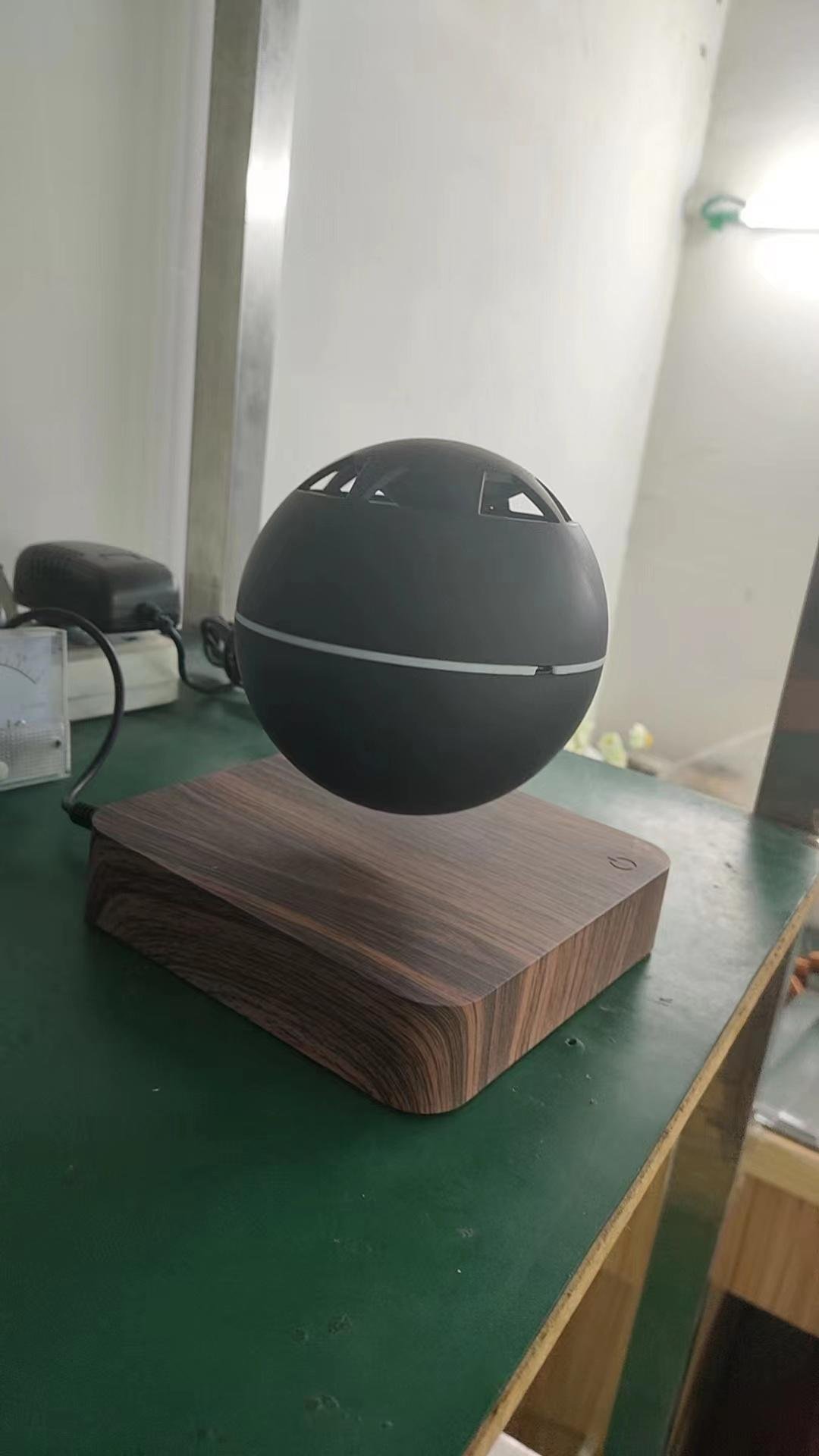 360 spinning magnetic floating suspension desk bluetooth speaker lamp  6