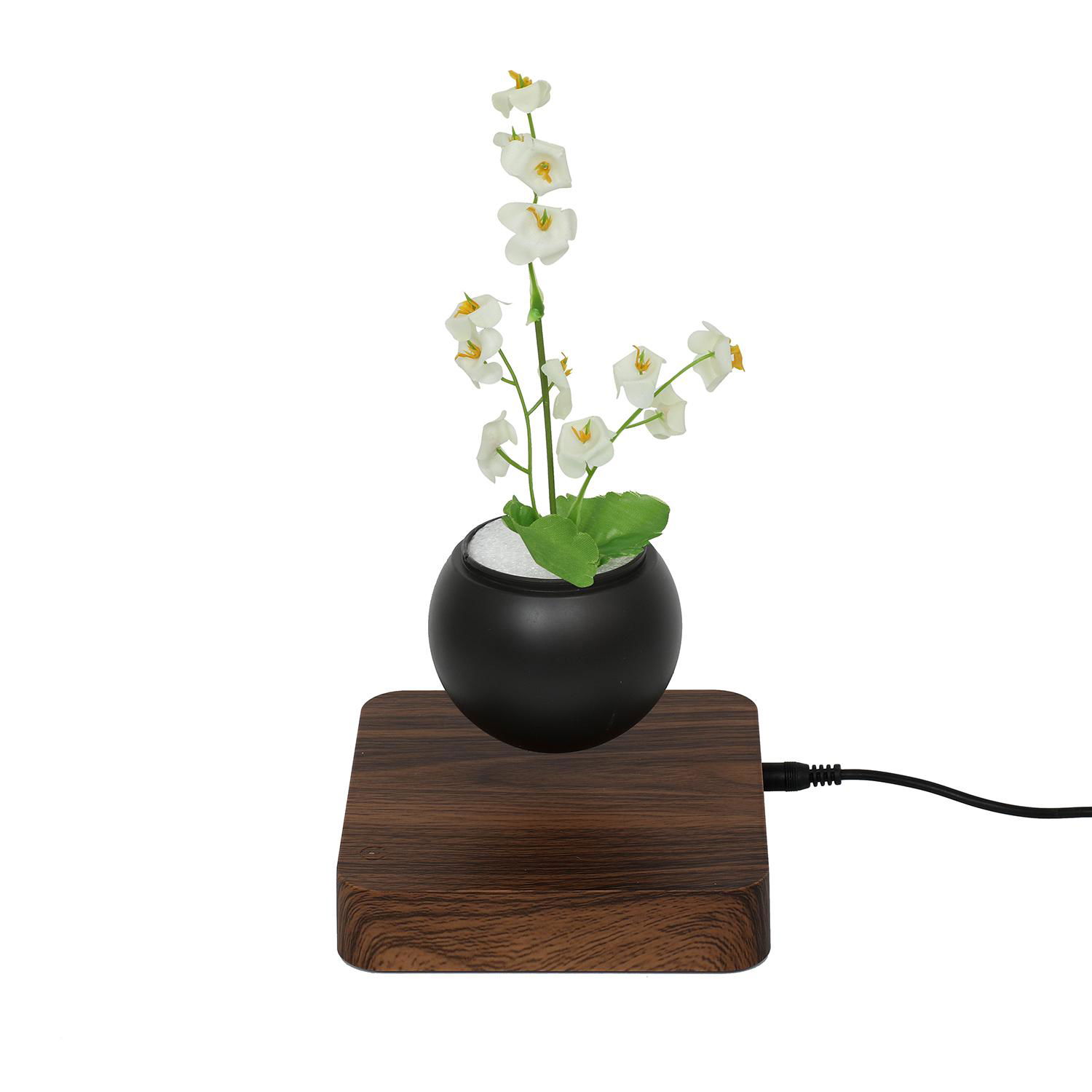 square base magnetic levitation desk floating plant bonsai flowerpot for gift  2