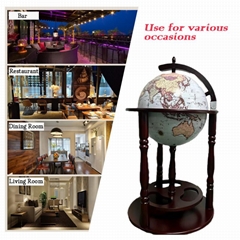 Globe Bar Liquor Cabinet 55cm Retro Wine Stand, Globe Bar Cart for Dining Room L