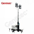 GENLITEC Emergency Mobile Lighting Tower with 7m Vertical Manual Lifting Mast
