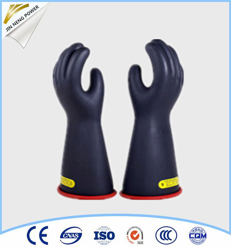 20kv class 2 latex safety insulating electrical gloves black 3