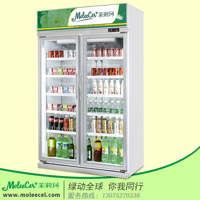豪华铝合金双门饮料冷藏展示冷柜 2