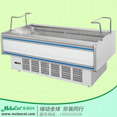 超市冰鲜2米双台面火锅冷柜