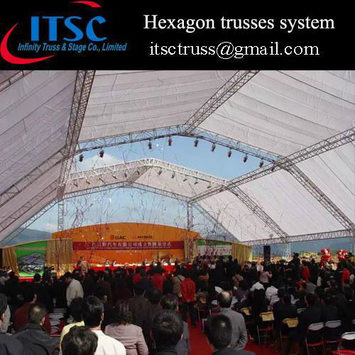 Lighting Truss System Roof Structure Aluminum Hexagonal Truss