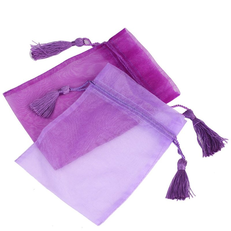 Personalized tassels organza bag with organza fabric