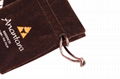 Customized screen printing Brown velvet pouch 1