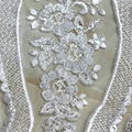 Factory direct white wedding decoration and textured wedding dress fabric 3