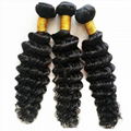 8A Brazilian Deep Wave Human Virgin Hair Weave 3 Bundles With Lace Closure 1