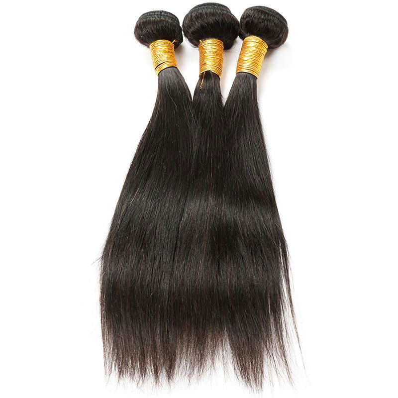 8A Malaysian Straight 3 Bundles Human Virgin Hair Weave