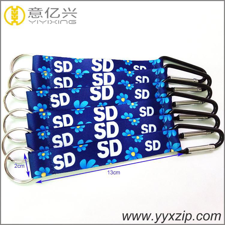 custom style carabiner keychain with sublimation tape 2