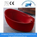 Wide red acrylic tub printing bathtub