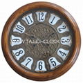 High Quality home decor round wooden frame wall clock 1