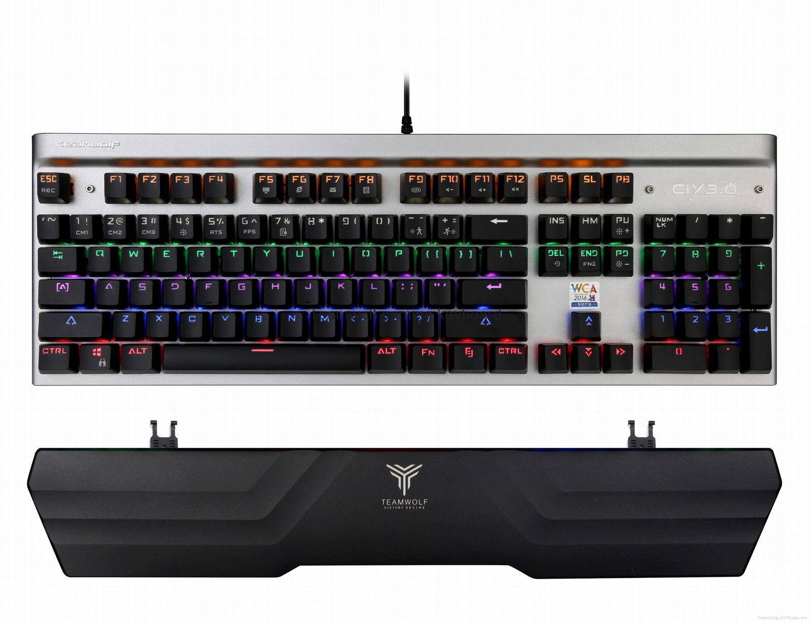 Arbiter-TEAMWOLF wired gaming keyboard with RGB backlight-X21 4