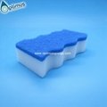 kitchen cleaning magic sponge with nylong blue scouring pad