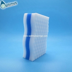 3 layers melamine sponge compostite with blue pu sponge 