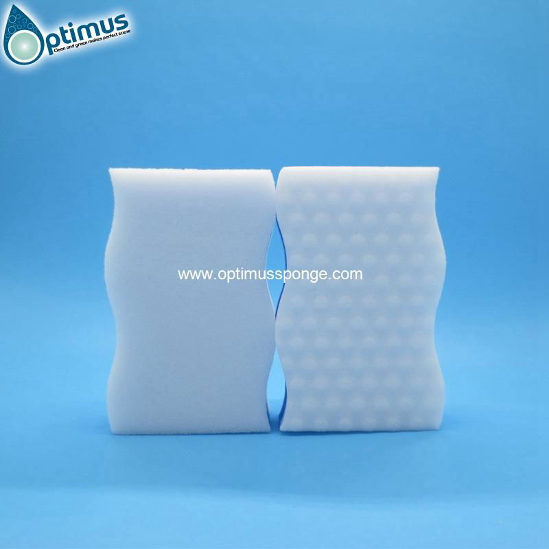 3 layers melamine sponge compostite with blue pu sponge  2