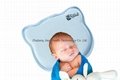 Orthopedic Flat Head Baby Pillow w 2 Removable Covers Toddler Care Cushion Blue 