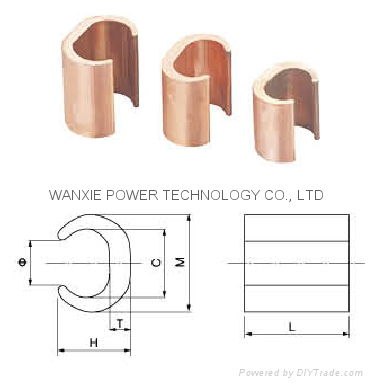 Copper C Clamp C type copper connector clamps Copper C Crimps connector