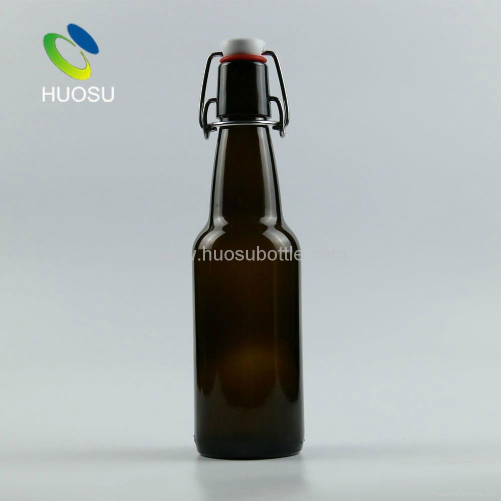 330ml 500ml 1000ml amber glass bottle with swing top 2