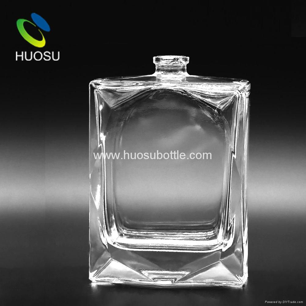 wholesale 750 ml flat transparent glass vodka bottle 3