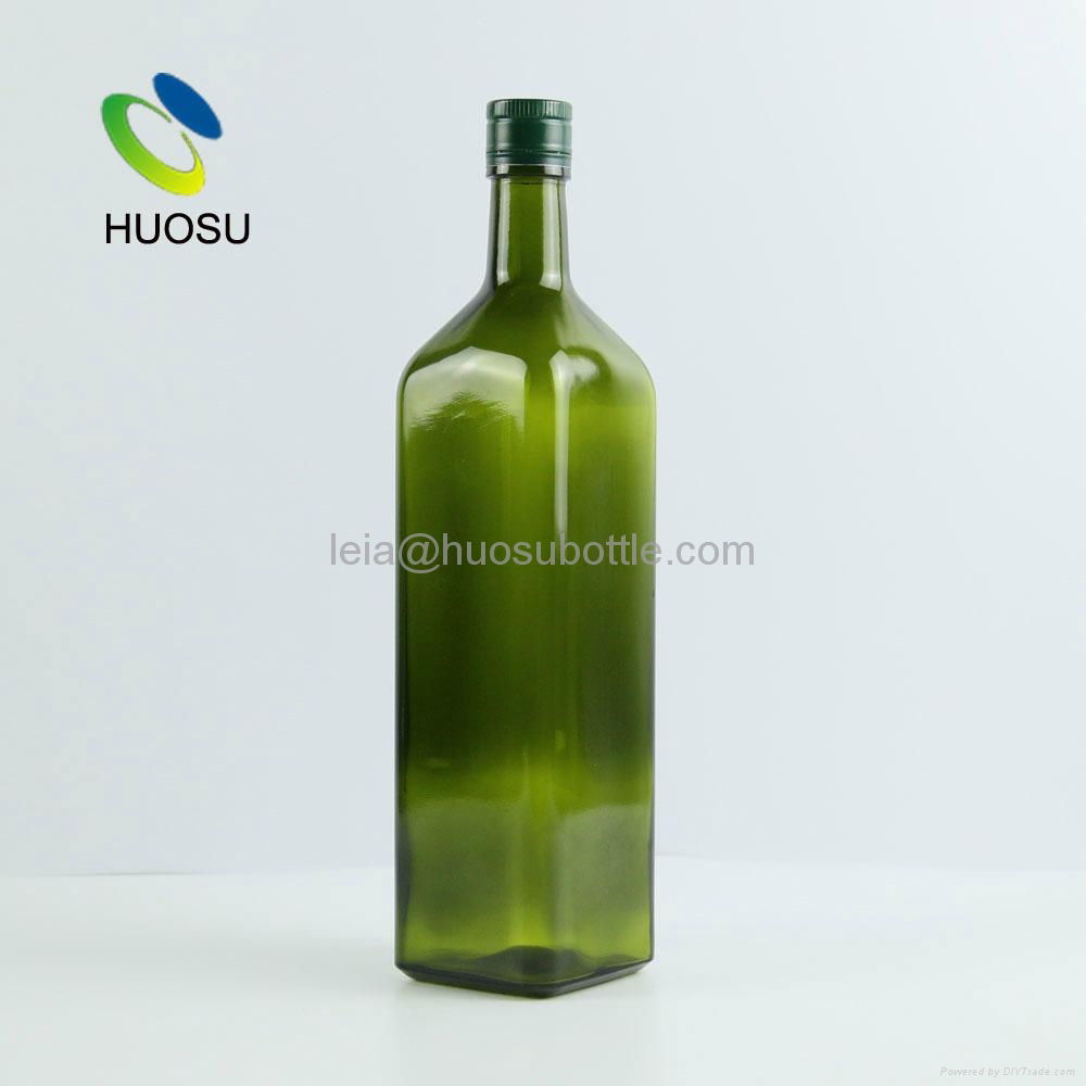 wholesale green glass olive oil bottle 4