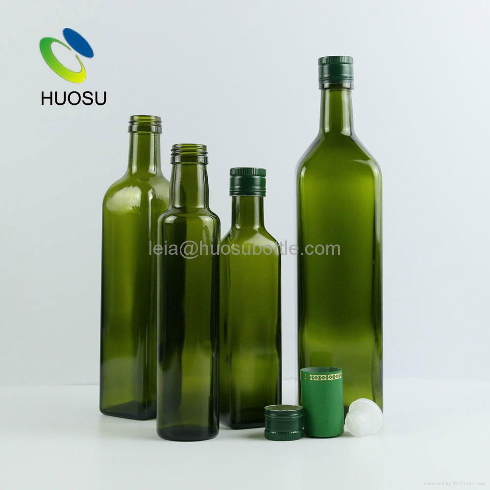 wholesale green glass olive oil bottle
