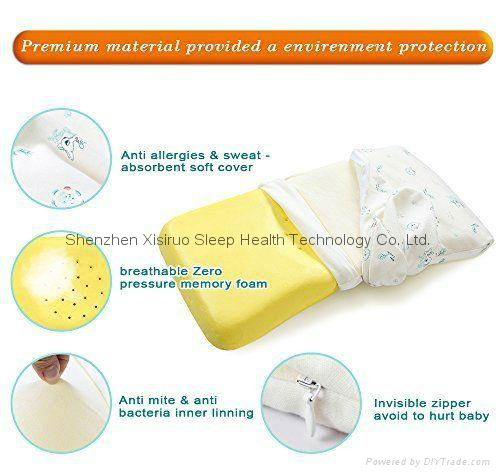 Baby Infant Pillow Prevent Flat Head Syndrome Memory Foam Anti Roll Slepping  5