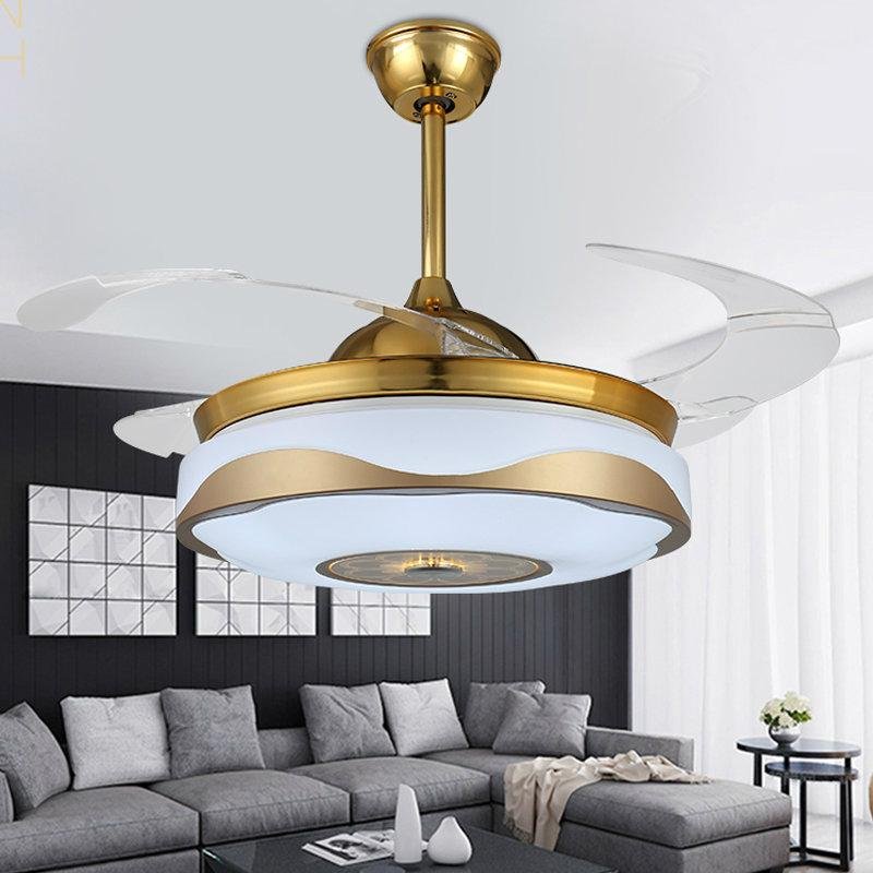 Modern retractable blade ceiling fan with LED light